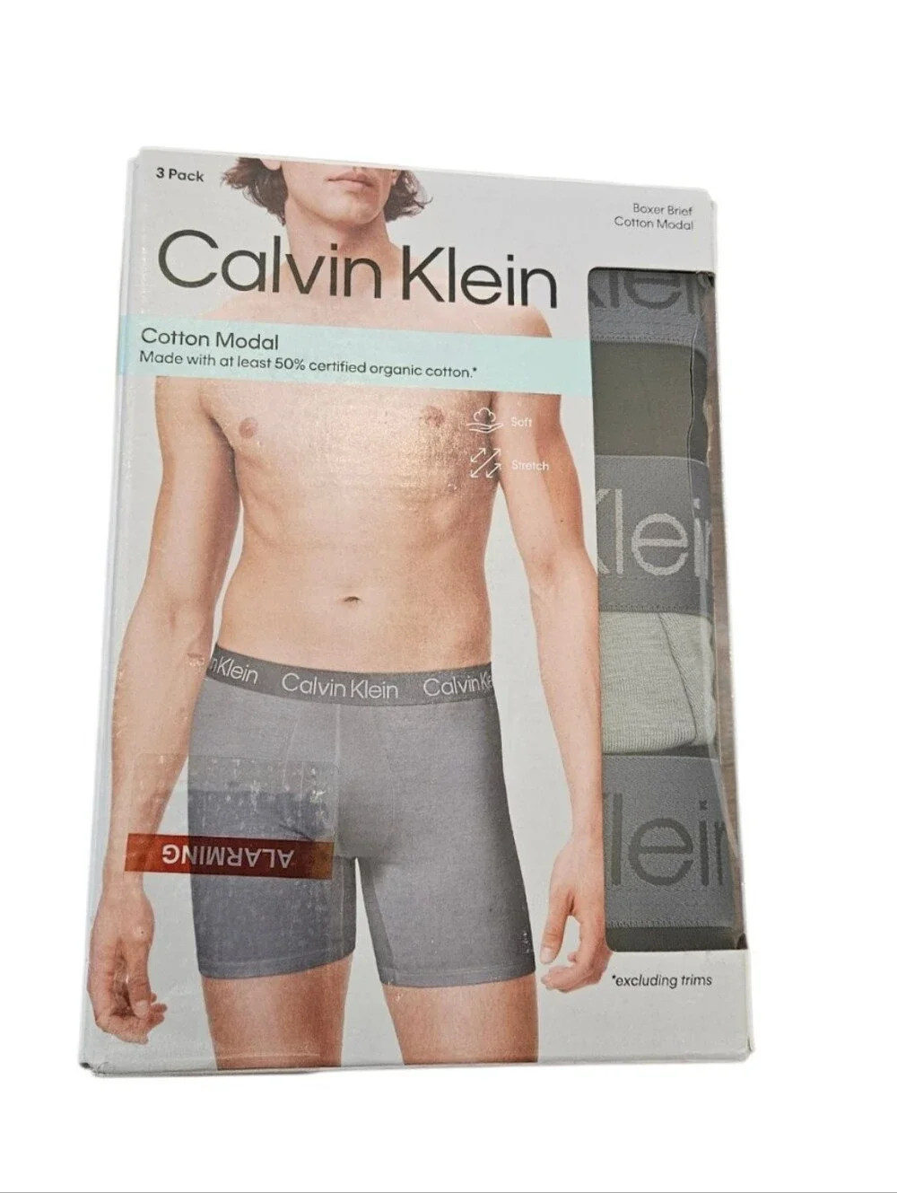 Calvin Klein Cotton Modal Boxer Briefs - Gray Pack NEW Mens XL